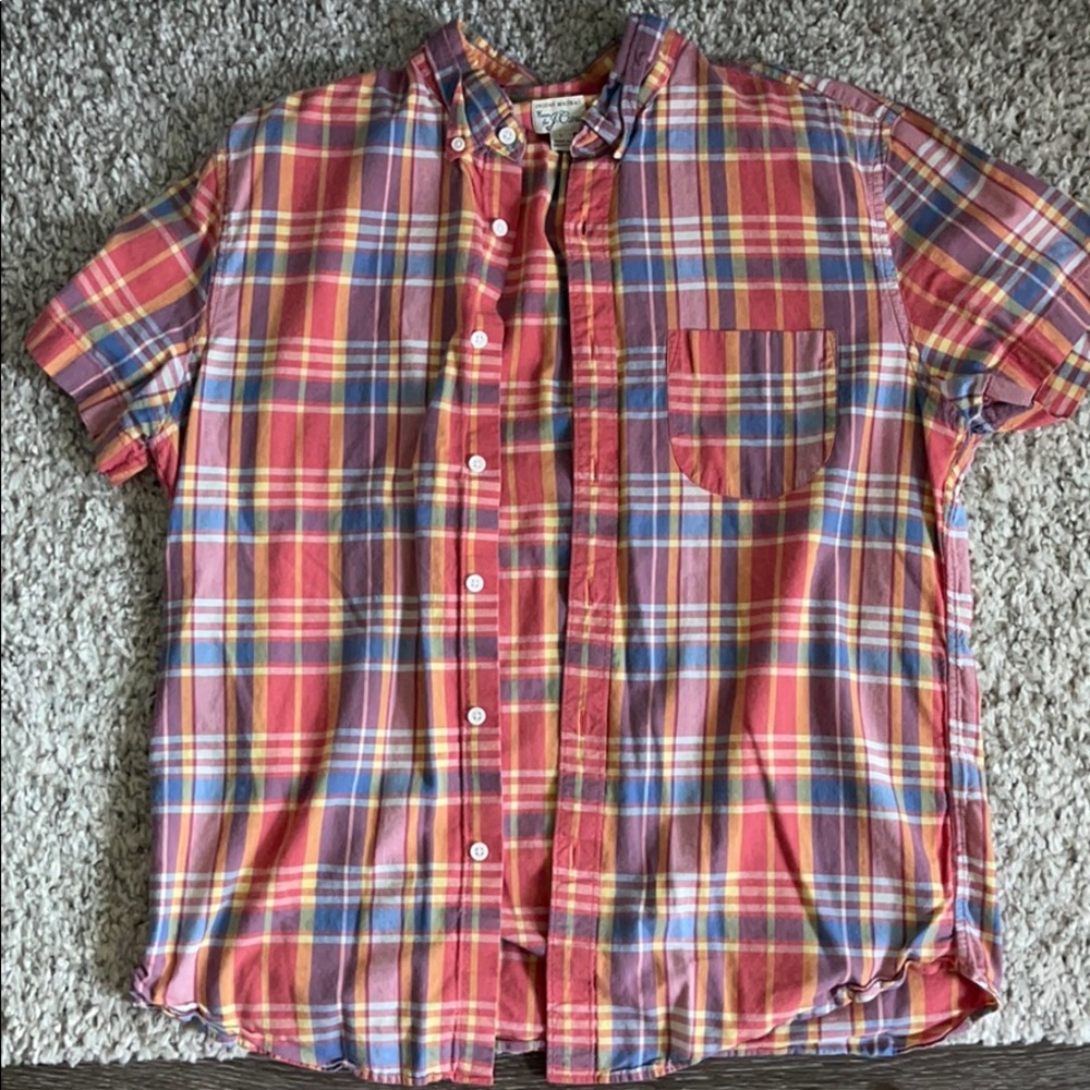 Jcrew Men’s Short Sleeve Madras Button Down